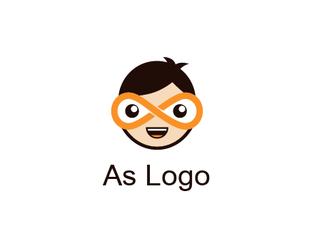 child face with infinity mask logo