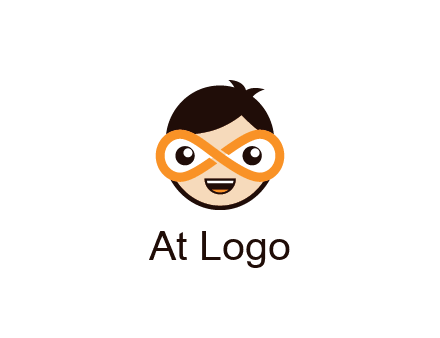 child face with infinity mask logo