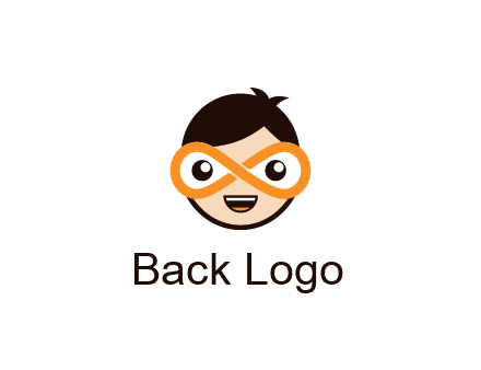 child face with infinity mask logo