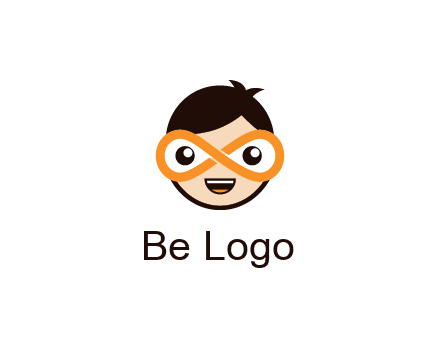 child face with infinity mask logo