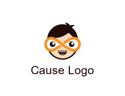 child face with infinity mask logo