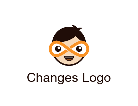 child face with infinity mask logo