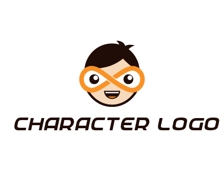child face with infinity mask logo