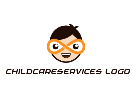 child face with infinity mask logo
