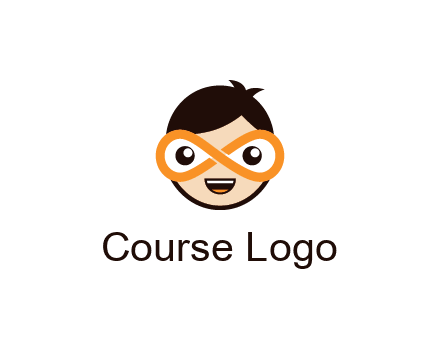 child face with infinity mask logo