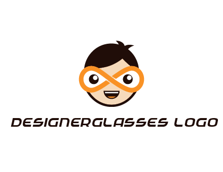 child face with infinity mask logo