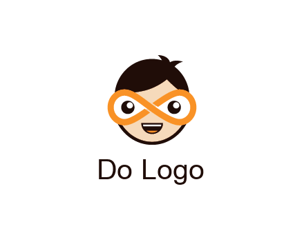 child face with infinity mask logo