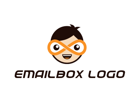 child face with infinity mask logo