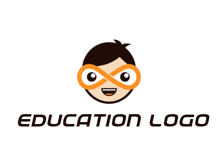 child face with infinity mask logo