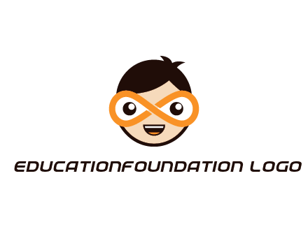 child face with infinity mask logo