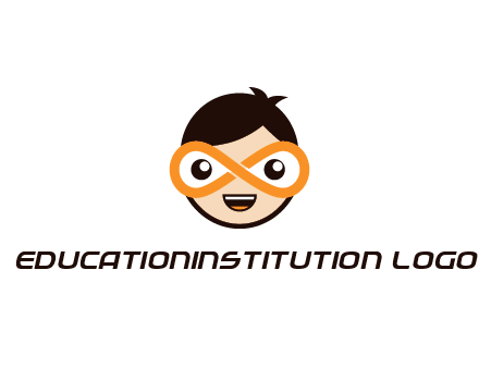 child face with infinity mask logo