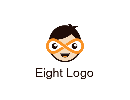 child face with infinity mask logo