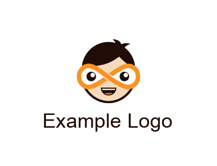 child face with infinity mask logo