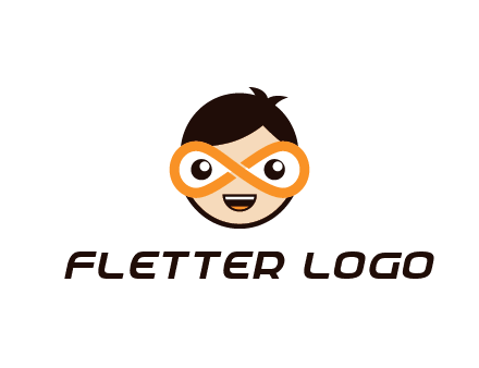 child face with infinity mask logo
