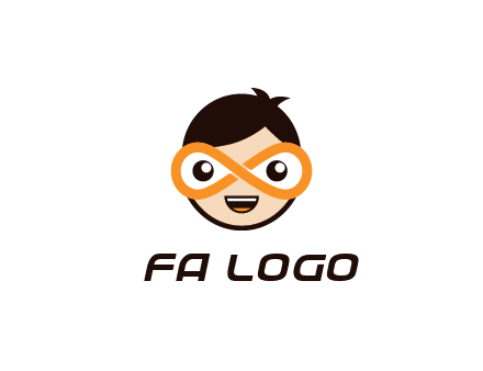 child face with infinity mask logo