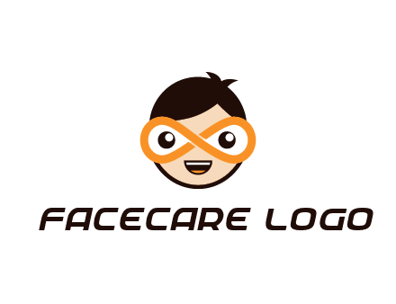 child face with infinity mask logo