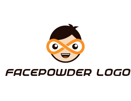 child face with infinity mask logo