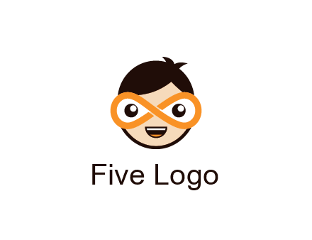 child face with infinity mask logo