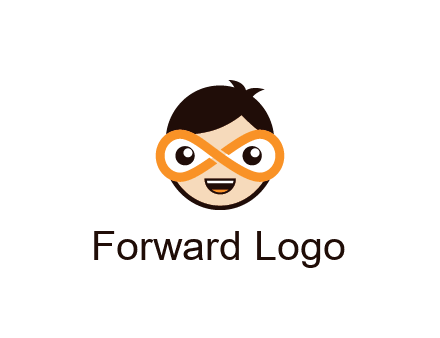 child face with infinity mask logo