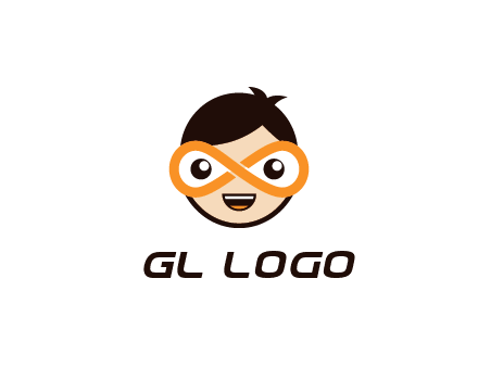 child face with infinity mask logo
