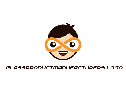 child face with infinity mask logo