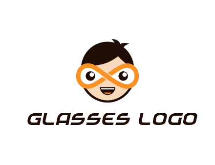child face with infinity mask logo