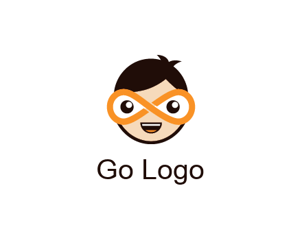child face with infinity mask logo