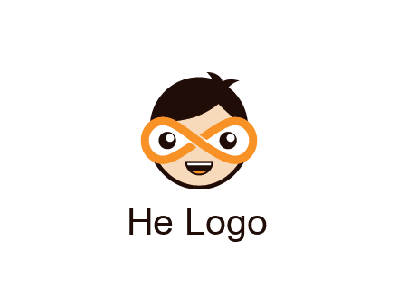 child face with infinity mask logo