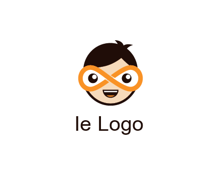 child face with infinity mask logo