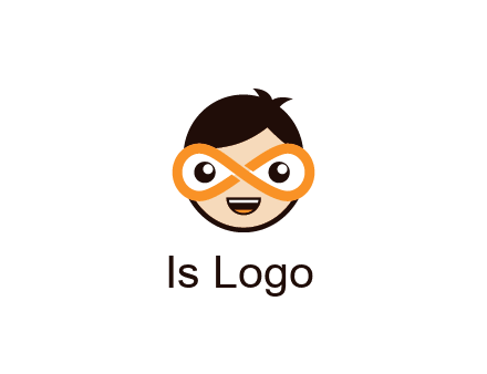 child face with infinity mask logo
