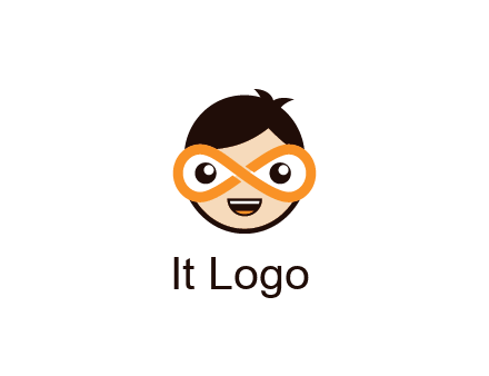 child face with infinity mask logo