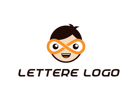 child face with infinity mask logo