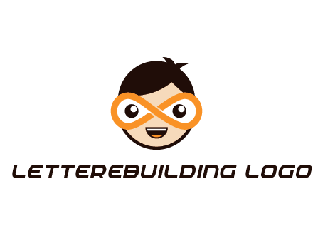 child face with infinity mask logo