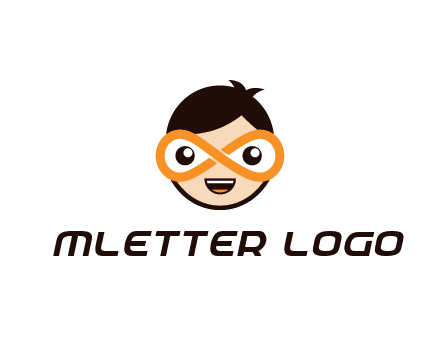 child face with infinity mask logo