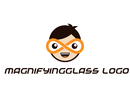 child face with infinity mask logo
