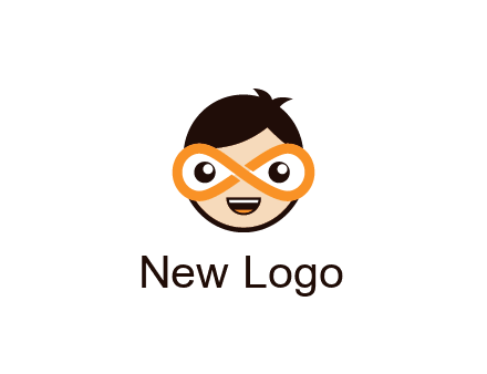 child face with infinity mask logo
