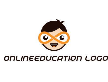 child face with infinity mask logo