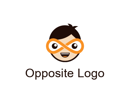 child face with infinity mask logo
