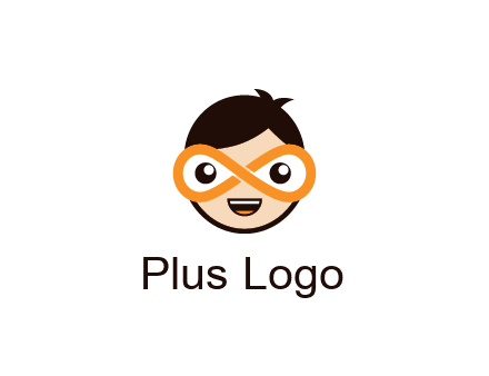 child face with infinity mask logo