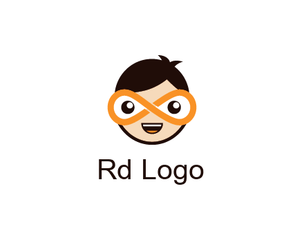 child face with infinity mask logo