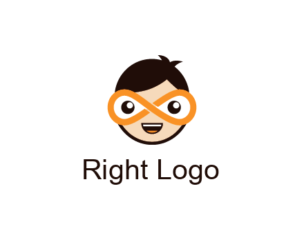 child face with infinity mask logo