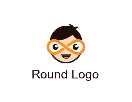 child face with infinity mask logo