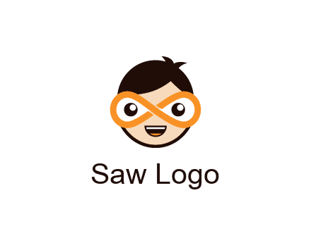 child face with infinity mask logo