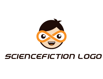 child face with infinity mask logo