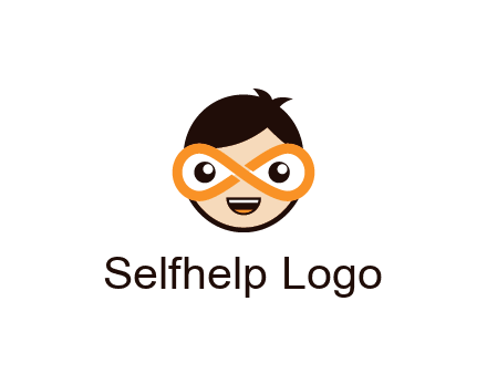 child face with infinity mask logo