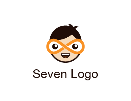 child face with infinity mask logo