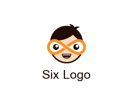 child face with infinity mask logo