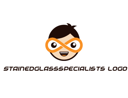 child face with infinity mask logo