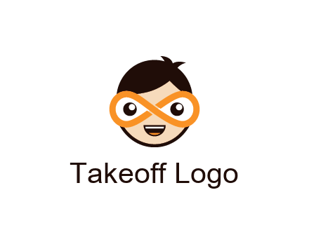 child face with infinity mask logo