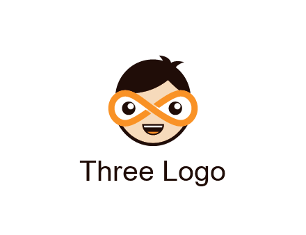 child face with infinity mask logo